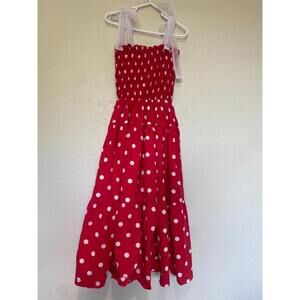 En Saison Red dress white Polka Dot Midi Maxi Dress Fit And Flare M